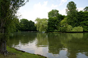 Обои Озеро Германия Мюнхен English Garden lake Природа