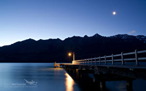 Bureaubladachtergronden De kust Jachthaven Glenorchy New Zealand Natuur