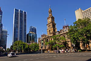 Bakgrundsbilder på skrivbordet Australien Himmel Sydney stad