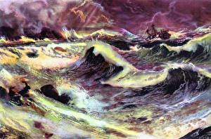 桌面壁纸，，绘画，Zdenek Burian，Robinson crusoe waters，