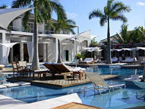 Bakgrunnsbilder Resort Svømmebasseng Palmer Caribbean Byer