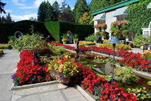 Bureaubladachtergronden Tuinen Canada Italian Garden Victoria Natuur