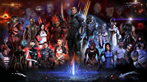 Bakgrundsbilder på skrivbordet Mass Effect dataspel Fantasy Unga_kvinnor