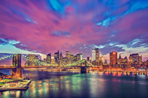 Hintergrundbilder USA New York City brooklyn bridge