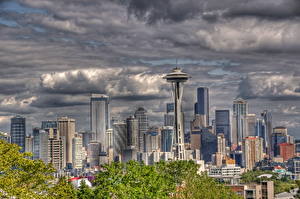 Bureaubladachtergronden Amerika Seattle Washington (staat) Steden