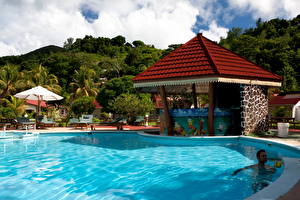 Фотография Курорты Плавательный бассейн Seychelles остров Praslin город