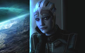 Fotos Mass Effect Liara computerspiel Mädchens
