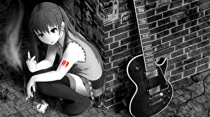 Fonds d'écran Vocaloid Guitare Anime Filles