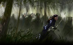 Bakgrunnsbilder The Lord of the Rings - Games Fantasy Unge_kvinner