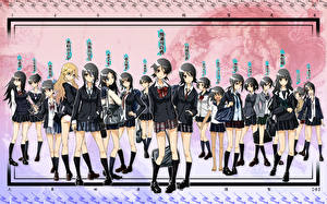 Desktop hintergrundbilder Sayonara Zetsubou Sensei  Anime Mädchens
