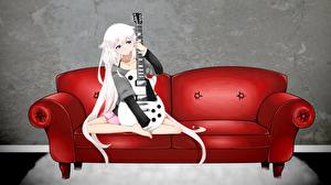 Bakgrundsbilder på skrivbordet Vocaloid Gitarr Anime Unga_kvinnor
