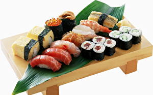 Bureaubladachtergronden Zeevruchten Sushi spijs