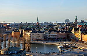 Bureaubladachtergronden Zweden Stockholm een stad