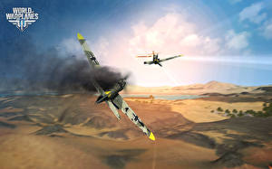 Bureaubladachtergronden World of Warplanes computerspel Luchtvaart