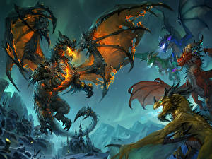 Bureaubladachtergronden Draken World of WarCraft Fantasy