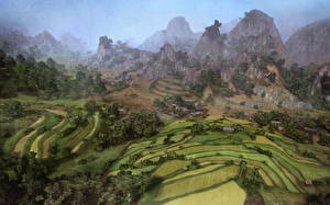 Sfondi desktop World of Tanks Progettazione del paesaggio Vista dall'alto  gioco