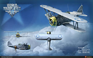 Sfondi desktop World of Warplanes Grumman F3F Videogiochi Aviazione