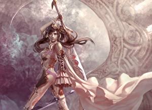 Hintergrundbilder Krieger Schwert Fantasy Mädchens