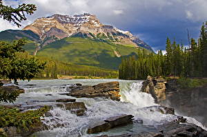 Wallpaper River Canada Banff Nature