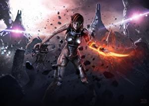 Fondos de escritorio Mass Effect Mass Effect 3 videojuego Chicas