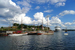 Bakgrundsbilder på skrivbordet Fartyg Norge Oslo