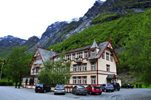 Bakgrundsbilder på skrivbordet Hus Norge  Hotel Norangsfjorden stad