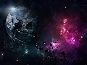 Wallpapers Asteroid Earth Space
