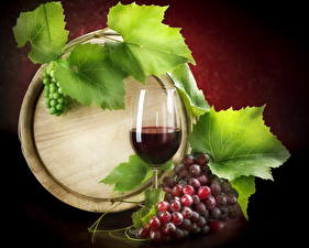 Image Drinks Wine Barrel Grapes Leaf Food