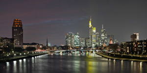 Tapety na pulpit Niemcy Frankfurt nad Menem Noc Miasta