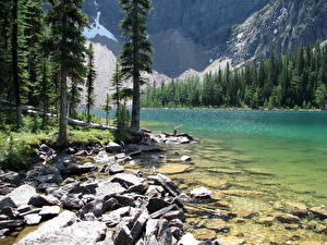 Hintergrundbilder See Kanada Jasper park Arnica Lake