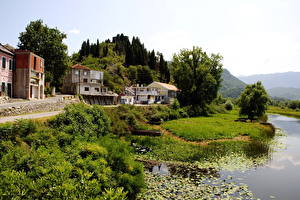 Bureaubladachtergronden Huizen Montenegro Virpazar Steden