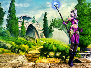 Desktop hintergrundbilder Sacred Sacred 2: Fallen Angel computerspiel Mädchens