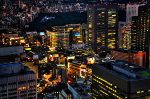 Photo Japan Night time Cities