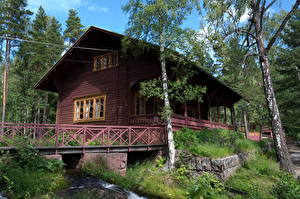 Bakgrunnsbilder Bygning Finland Langinkoski Country house of Alexander III by Andrei Antipin Byer