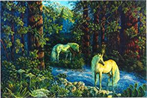 Wallpaper Magical animals Steve A. Roberts Unicorns