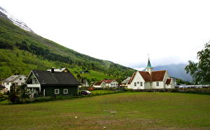 Bureaubladachtergronden Noorwegen  een stad