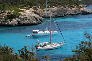 Bakgrundsbilder på skrivbordet Segelfartyg Yacht Mallorca Spanien