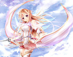 Hintergrundbilder Sword Art Online 2012 Anime Mädchens