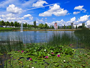 Papel de Parede Desktop Parque Munique Alemanha Lagoa Naturaleza