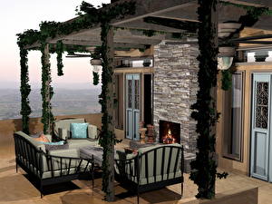 Image Interior Fireplace Design 3D Graphics