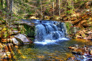 Pictures Waterfalls Stream Svitan Nature