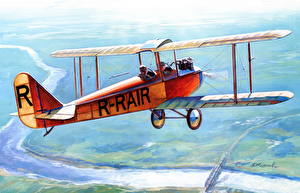 Wallpaper Airplane Painting Art Vintage  Aviation