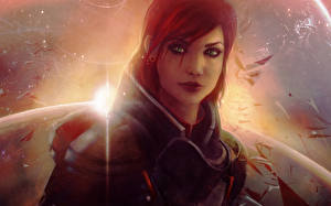 Bakgrundsbilder på skrivbordet Mass Effect Shepard Datorspel Unga_kvinnor