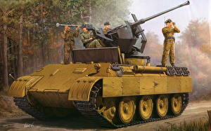 Bilder Gezeichnet Selbstfahrlafette Panther Ausf.D Flak Bergepanther