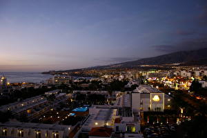 Tapety na pulpit Hiszpania W nocy Wyspy Kanaryjskie Tenerife  Miasta