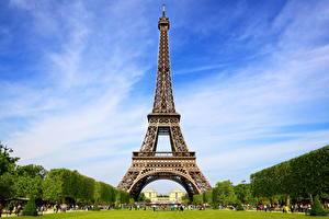 Bakgrundsbilder på skrivbordet Frankrike Eiffeltornet Paris  stad