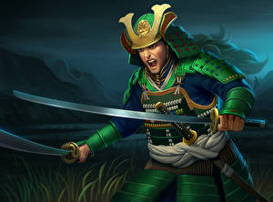 Bakgrunnsbilder Kriger Legend of the Five Rings Katana Rustning Sabel Samuraier Fantasy