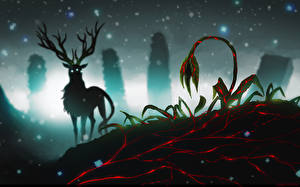 Wallpaper Heroes comics Romantically Apocalyptic Deer Fantasy