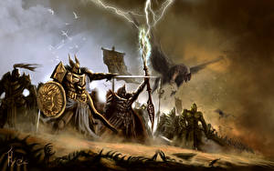 Hintergrundbilder Krieger Rüstung Schwert Schild (Schutzwaffe) Fantasy