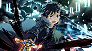 Bureaubladachtergronden Sword Art Online 2012 Tiener jongen Anime
